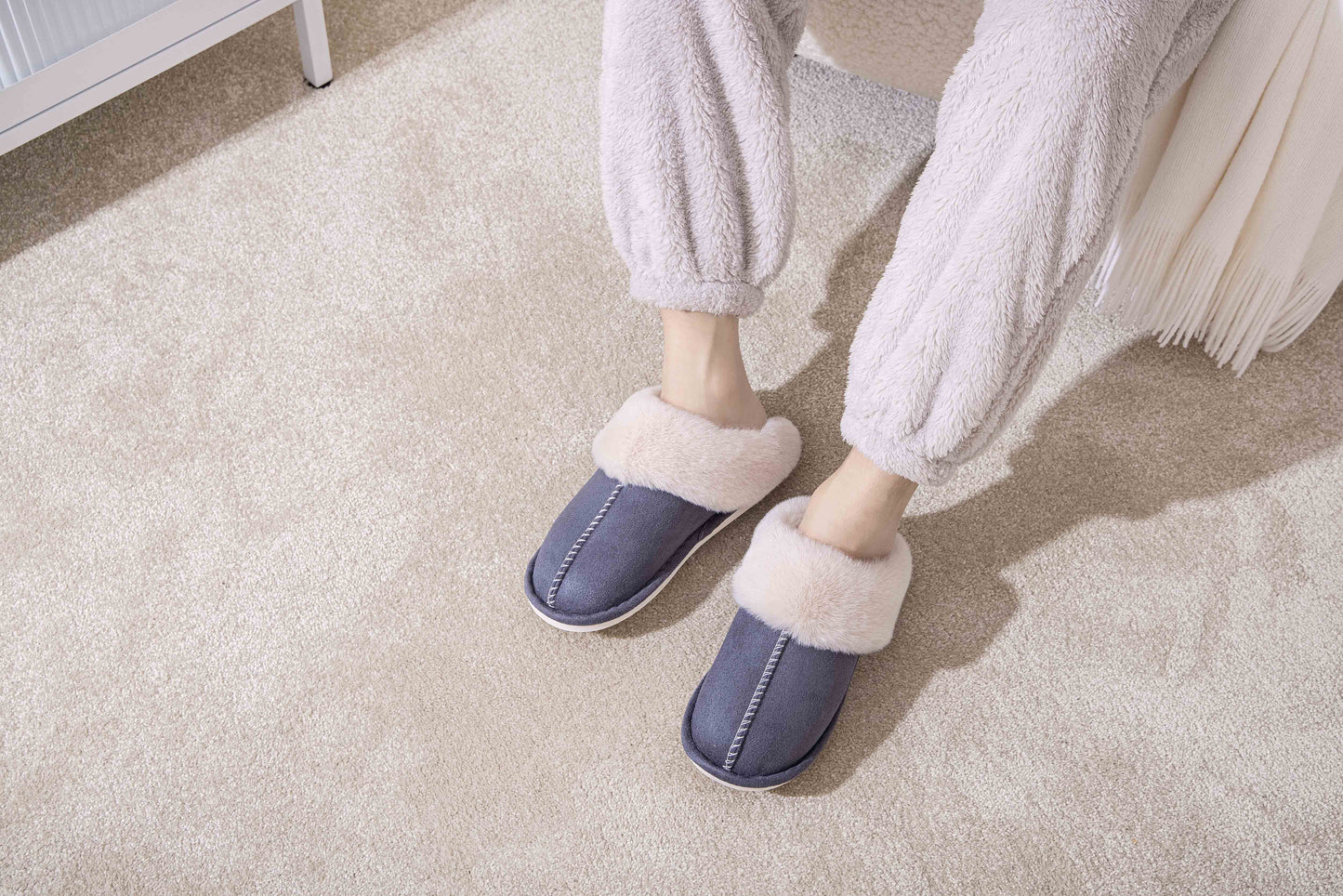 Winter Comfy Fluffy Fur Home Indoor and Outdoor Slipper Slider