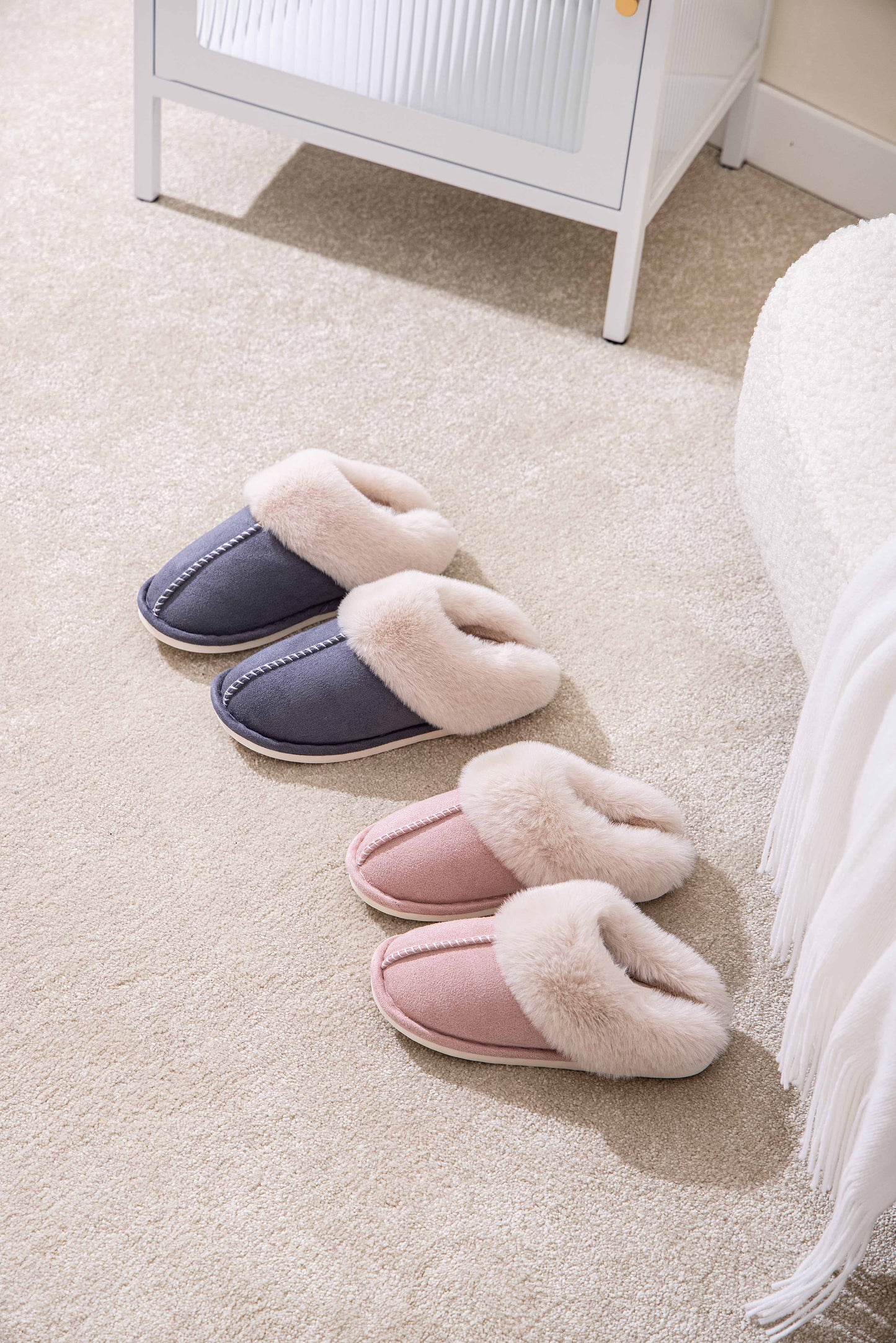 Winter Comfy Fluffy Fur Home Indoor and Outdoor Slipper Slider