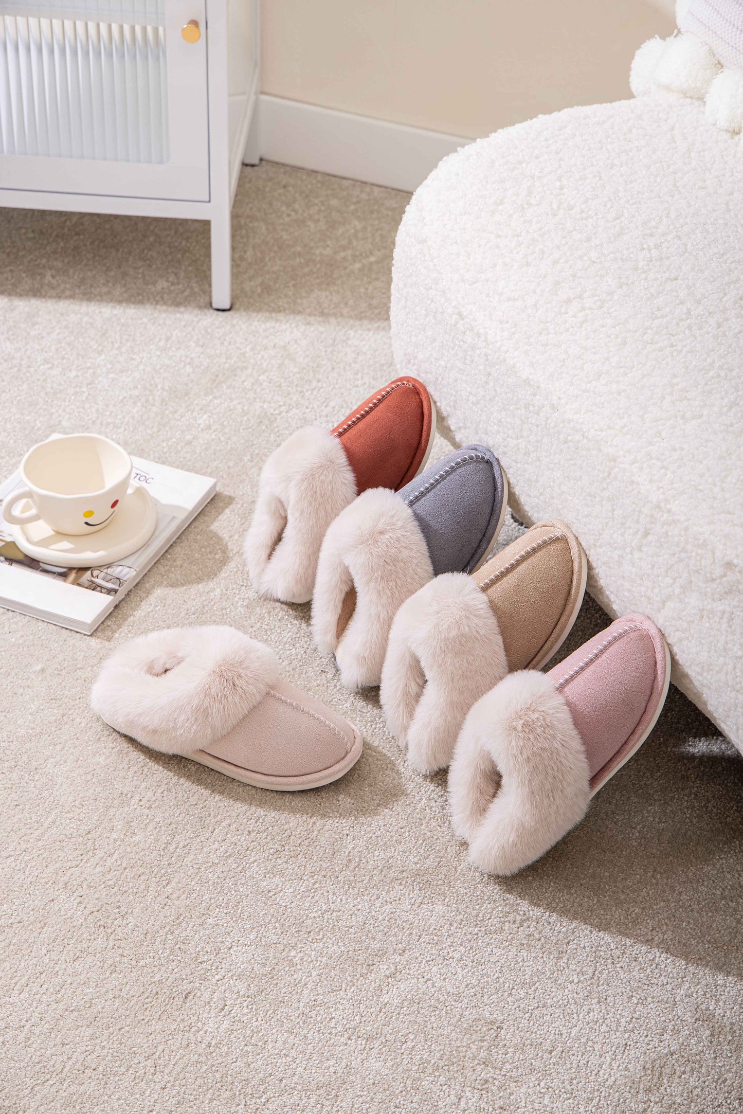 Winter Comfy Fluffy Fur Home Indoor and Outdoor Slipper Slider