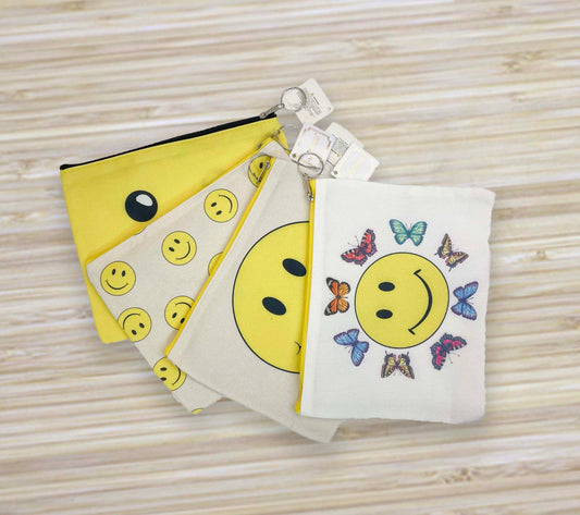 Simple Cute Smile Face Print Multipurpose Pouch