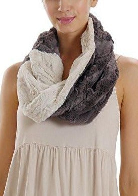 Unisex Faux Fur Solid Infinity Scarf, neck warmer, snood - Shop Lev