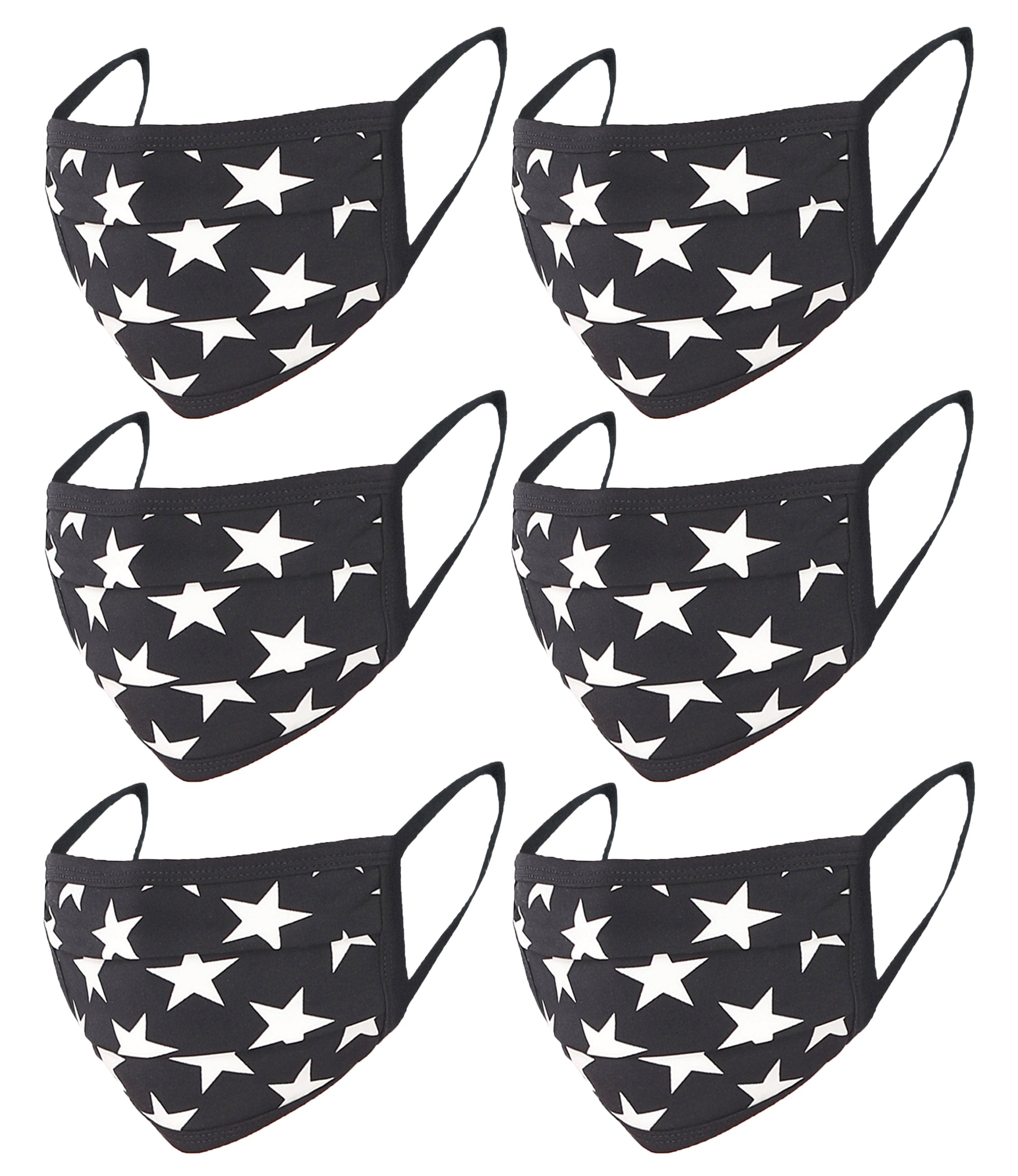 6 Pack Star Print Washable Cotton Face Mask – Shop Lev