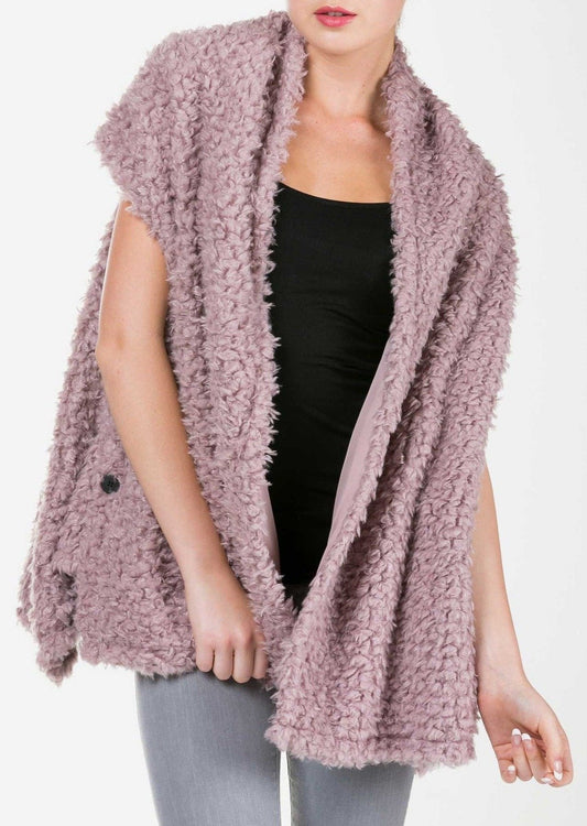 Shaggy Fur Convertible Vest and Shawl - Shop Lev