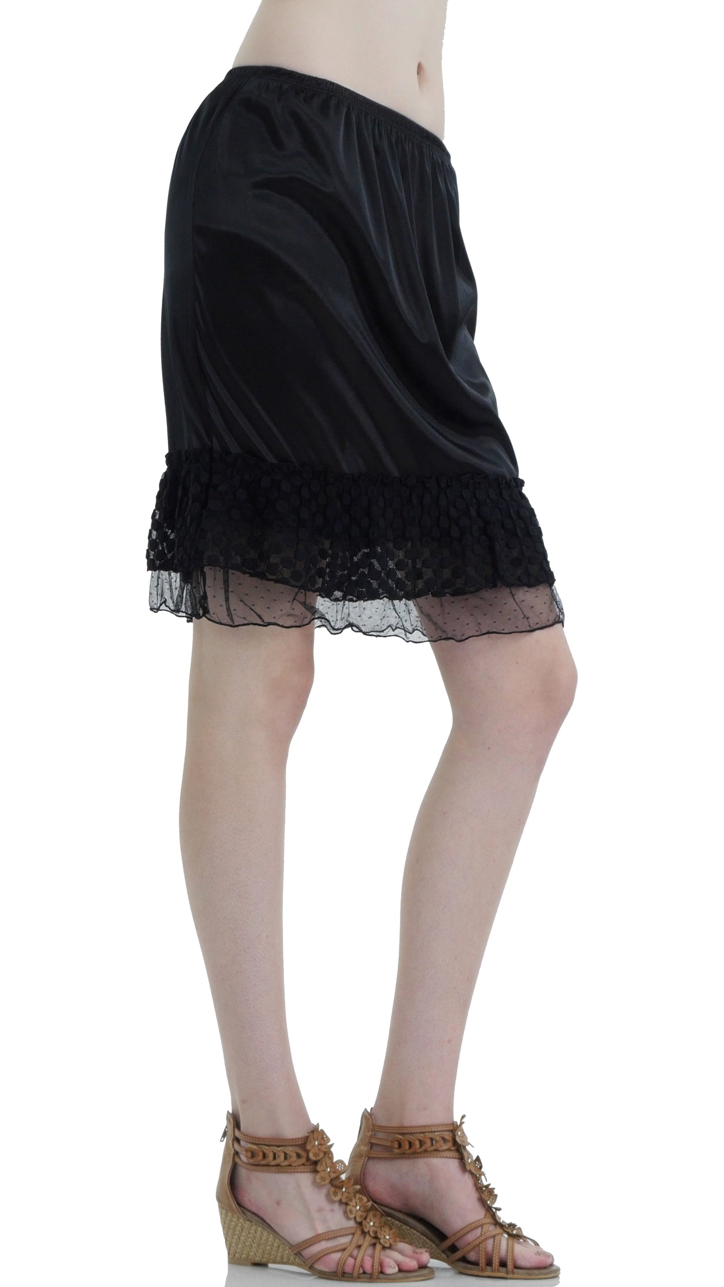 Women Bubble Lace Satin Half Slip Skirt Extender - Shop Lev