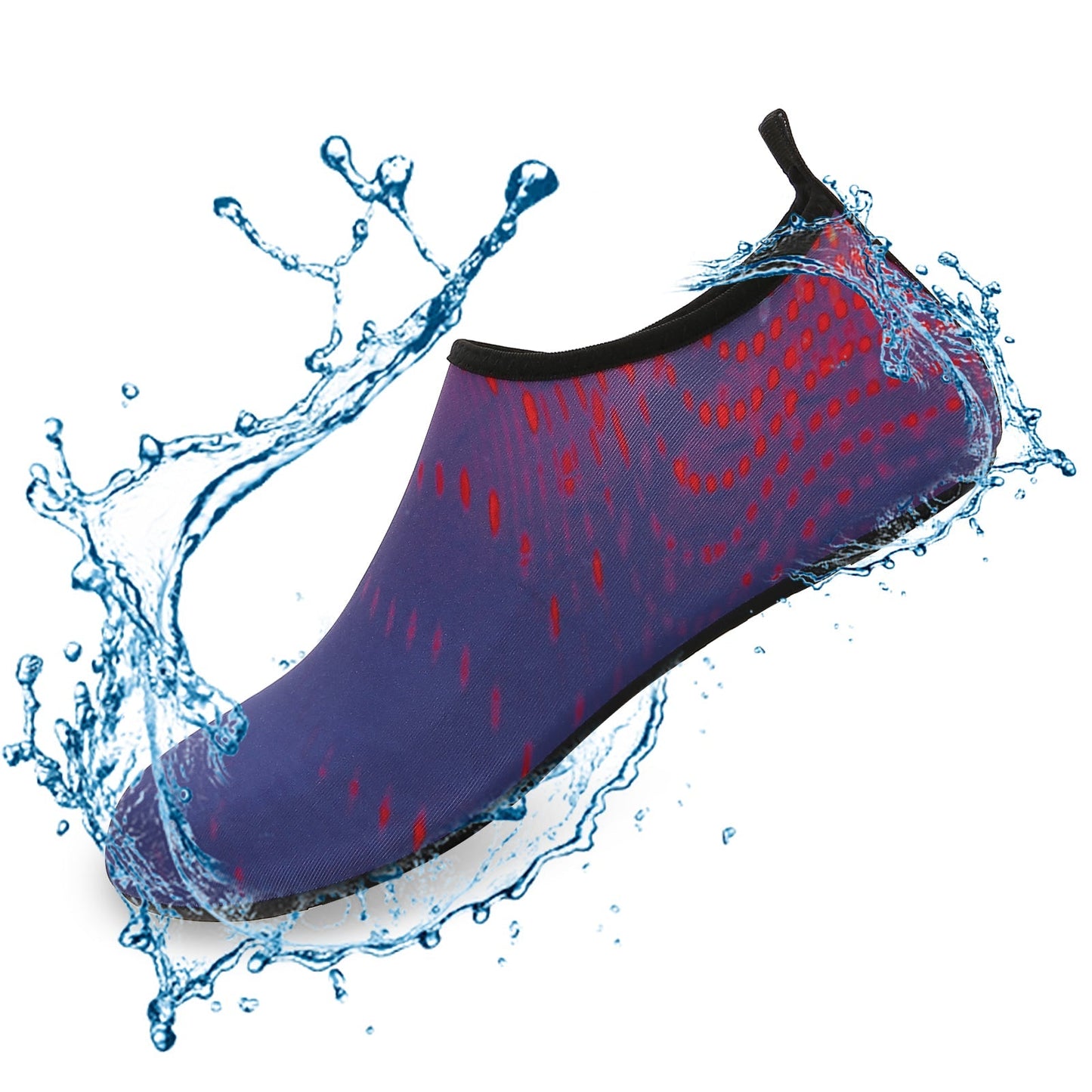 Men and Women a Slip On Barefoot Quick-Dry Beach Aqua Yoga Water Shoes (Meteor/Purple Red)