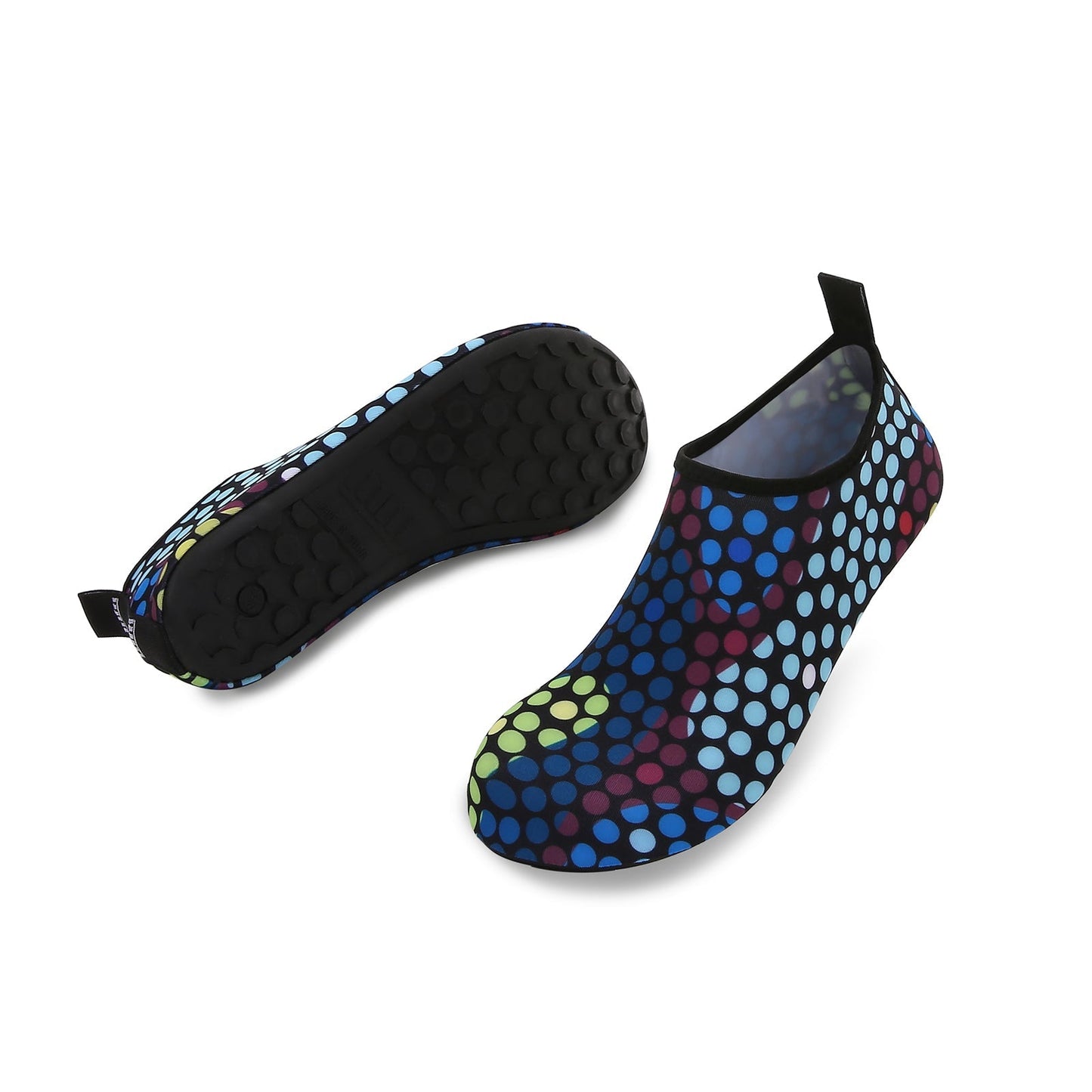 Men and Women a Slip On Barefoot Quick-Dry Beach Aqua Yoga Water Shoes (Multi Dot/Black)