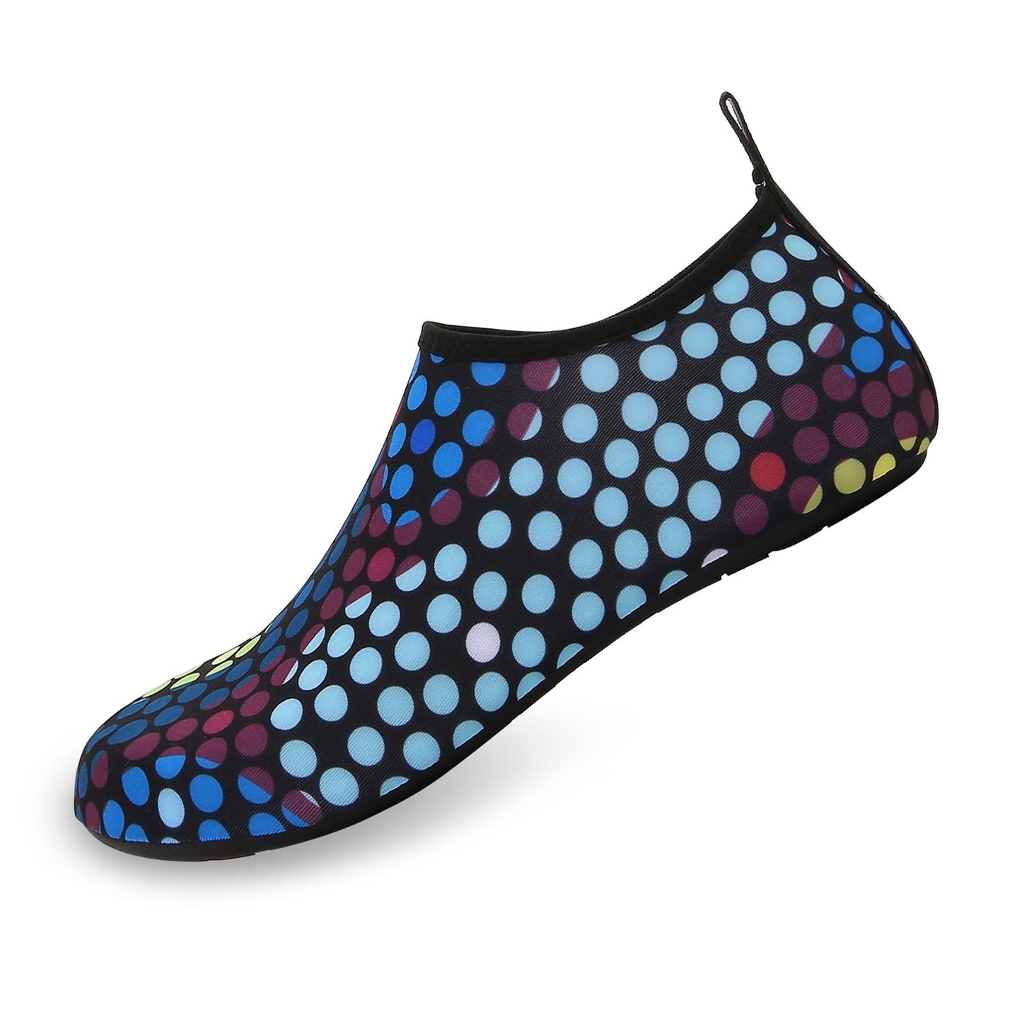 Men and Women a Slip On Barefoot Quick-Dry Beach Aqua Yoga Water Shoes (Multi Dot/Black)