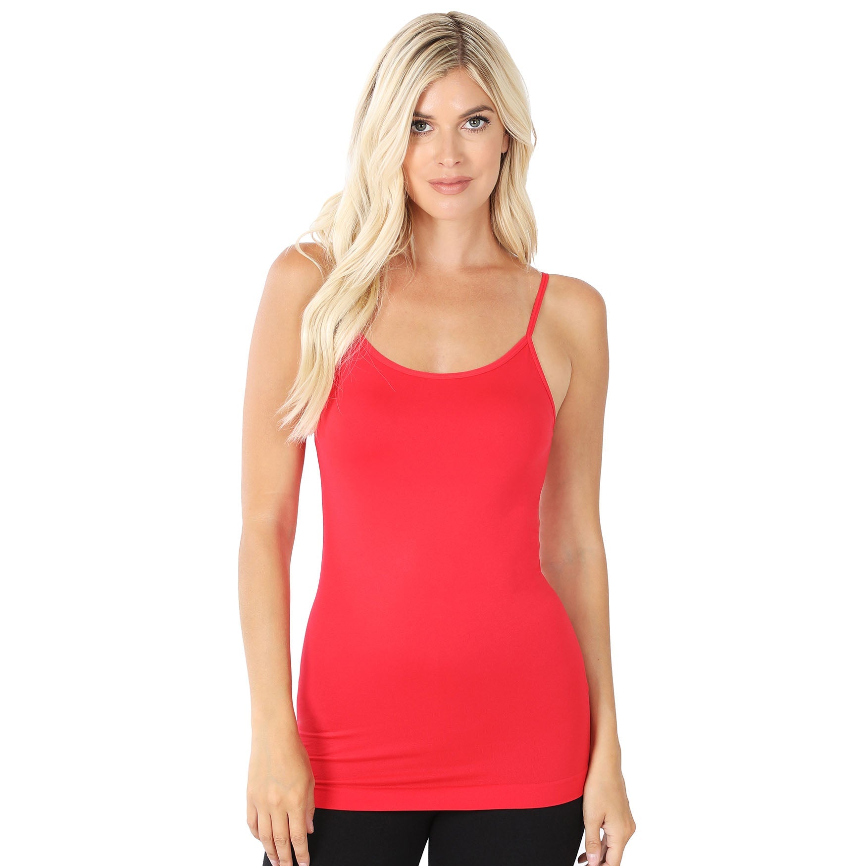 Zenana Plus Size Ribbed Knit Cropped Cami Active Fitness Tank Top –